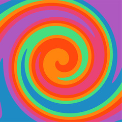 Wall Mural - Twirl paint 70s Retro colors abstract 