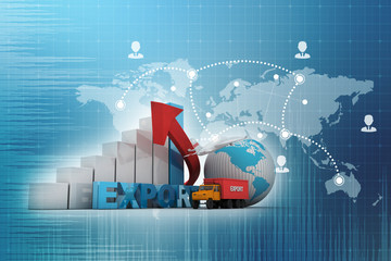 Poster - 3d rendering Stock market online business concept. business Graph 