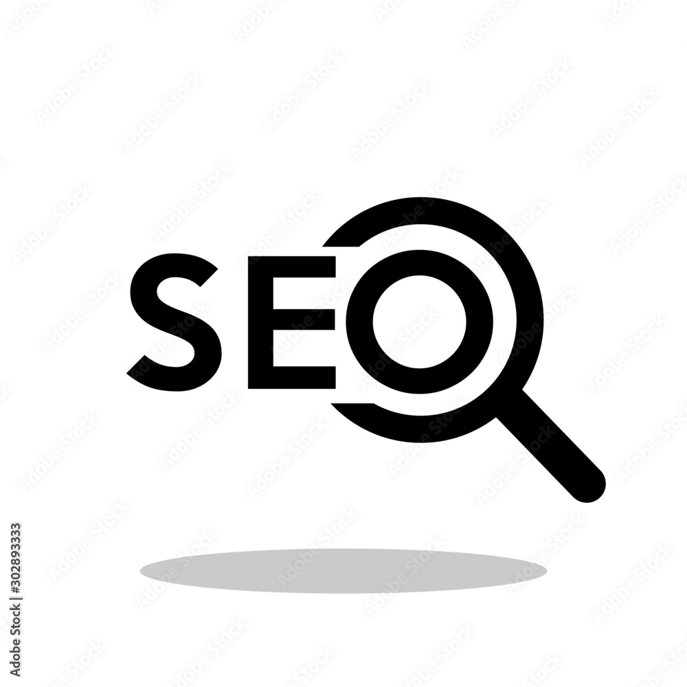 SEO logo icon in flat style. Search Engine Optimization symbol for your web  site design, logo, app, UI Vector EPS 10. Stock Vector | Adobe Stock, image size:1000x1000