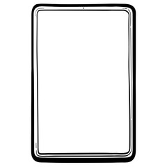 Sticker - tablet pc hand drawn vector icon