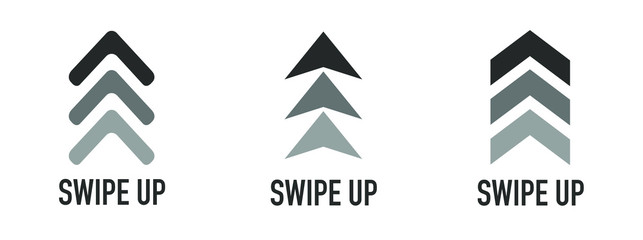 Poster - Swipe up icon set isolated for stories design blogger. Swipe up buttons set for social media. Vector illustration