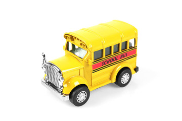 school bus toy isolated on white