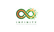 Digital infinity logo - infinite pixel icon vector