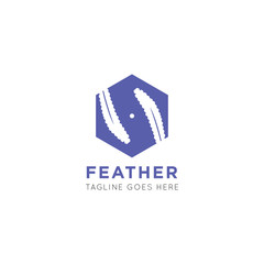 Sticker - pen feather logo and icon vector illustration design template