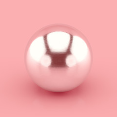 Poster - Silver metallic chrome glossy and shining sphere. With anisotropy effect and unperfections. Realistic 3D rendering.