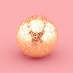 Poster - Hammered Gold sphere with scratches and imperfections. Realistic 3D rendering.