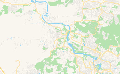 Naklejka na meble Printable street map of Santana de Parnaiba, Brazil