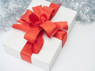 Canvas Print - Gift boxes with red ribbon. Happy New Year 2020