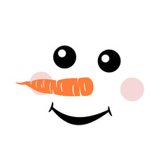 Wall Mural - Cute snowman face vector