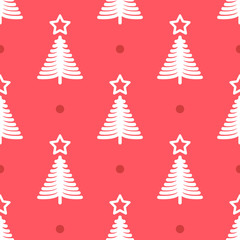 Wall Mural - Christmas pattern with stars and dots