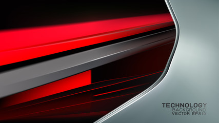 Poster - abstract trendy and technology concept with light movement on dark background, vector illustration