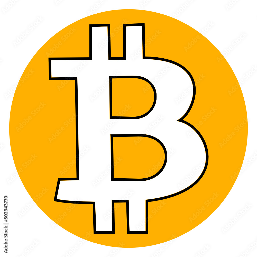 Image vectorielle Stock Orange Bitcoin sign icon for internet money. Crypto  currency symbol and coin image for using in web projects or mobile  applications. Blockchain based secure cryptocurrency. | Adobe Stock