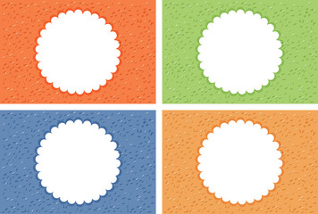 Sticker - Four backgrounds with round frame