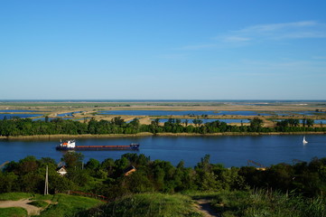 Sticker - panoramic view of the river and bridge