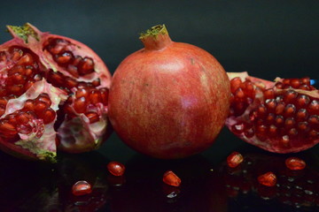 Red Open Cut Pomegranate