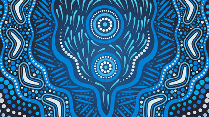 Illustration based on aboriginal style of background.