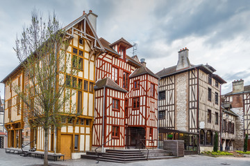 Wall Mural - Strret in Troyes downtown, France