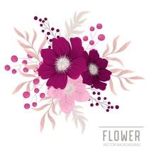 Background Flower - Pink  And Purple Isolated Flowers