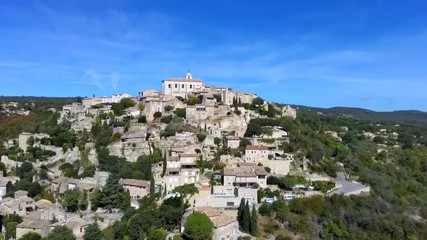 Wall Mural - View on Gordes, a small typical town in Provence, France. Beautiful village, with view on roof