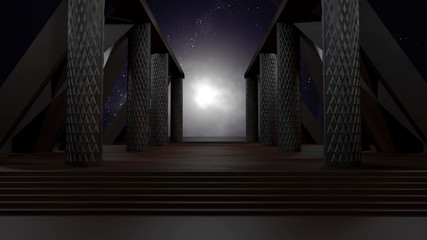 Wall Mural -  Space Gate into other world 3d rendering