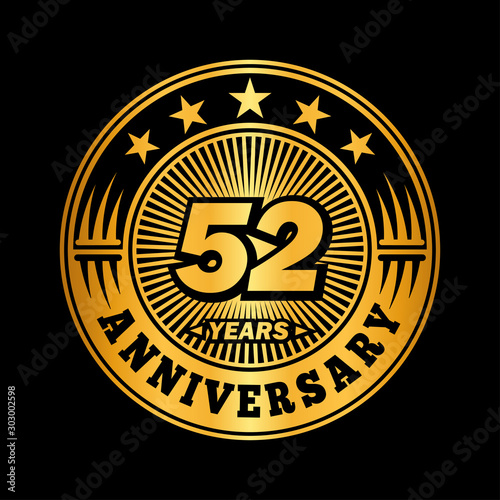 Fotomural 52 years anniversary celebration logo design