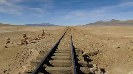 Wall Mural - Antiuas railway lines of the Bolivian railway