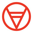 Symbol of Veles, god of animals. Vector ancient slavic pagan sign. Red icon.
