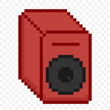 Loudspeaker pixel flat vector illustration icon
