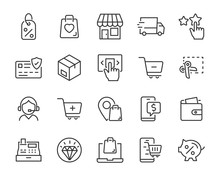 Set Of Shopping Online Icons, Ecommerce, Shop, Sale