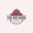 The red barn badge logo design inspiration for farm. Barn logo design. Vector Barn