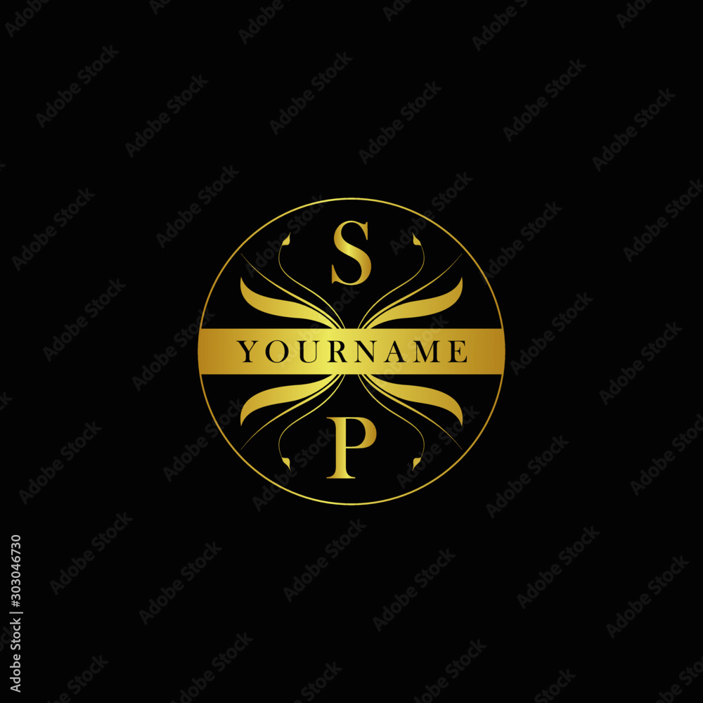 Letter SP Elegant Luxury initial logo vector. Stock Vector | Adobe Stock