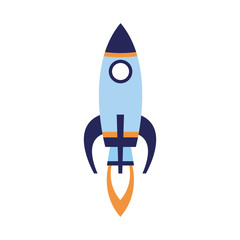 Sticker - space rocket icon, flat design