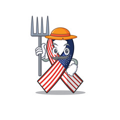 Poster - Cartoon usa ribbon with the farmer character