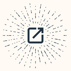 Poster - Grey Open in new window icon isolated on beige background. Open another tab button sign. Browser frame symbol. External link sign. Abstract circle random dots. Vector Illustration