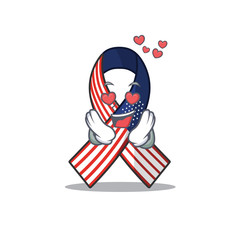 Wall Mural - Mascot usa ribbon in love in the character