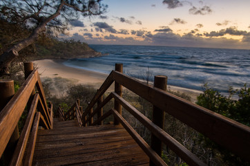 Wooden Stairs leading to the beach