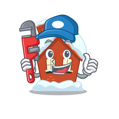 Wall Mural - plumber winter house with in character shape