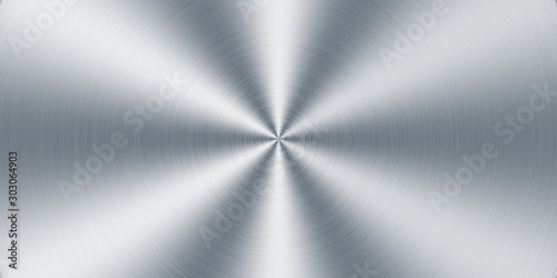 Fotografía Gebürstete Edelstahl Fläche, radial, Hintergrund Textur