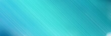 Abstract Colorful Horizontal Presentation Banner Background Texture With Diagonal Lines And Medium Turquoise, Dark Cyan And Turquoise Colors And Space For Text And Image