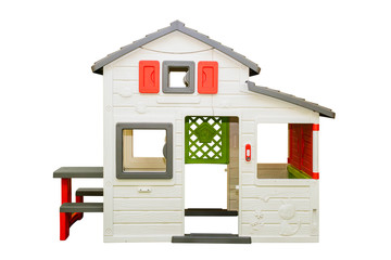 Game house attraction is isolated on a white background.t Children's attraction on a white background