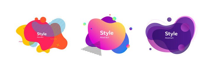 Fototapete - Set of abstract vector element templates. Advertising concept
