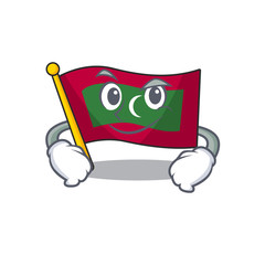 Sticker - Cartoon flag maldives isolated in character smirking