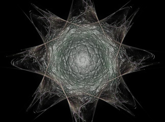 Poster - Computer generated fractal artwork for creative design, art and entertainment. Background with rotating spheres.