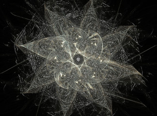 Poster - Computer generated fractal artwork for creative design, art and entertainment. Background with rotating spheres.