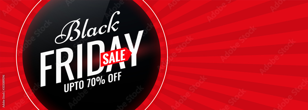 black friday red sale banner with text space - obrazy, fototapety, plakaty 