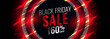 black friday red banner with sparkle glows