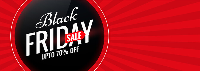 Poster - black friday red sale banner with text space