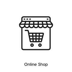 Poster - online shop icon vector