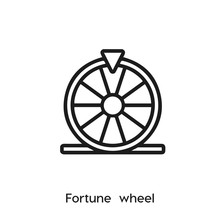 Fortune Wheel Icon. Lottery Wheel Vector Symbol. Linear Style Sign For Mobile Concept And Web Design. Fortune Wheel Symbol Illustration. Pixel Vector Graphics - Vector	