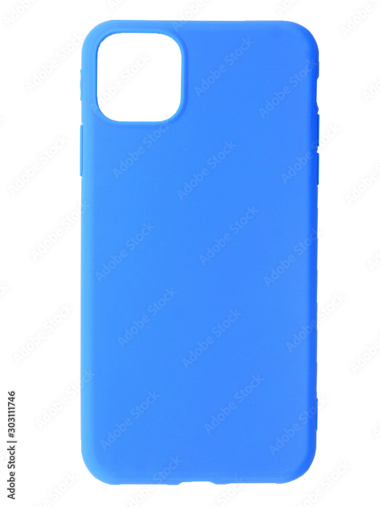 Blue smart phone isolated on white background in a transparent ...